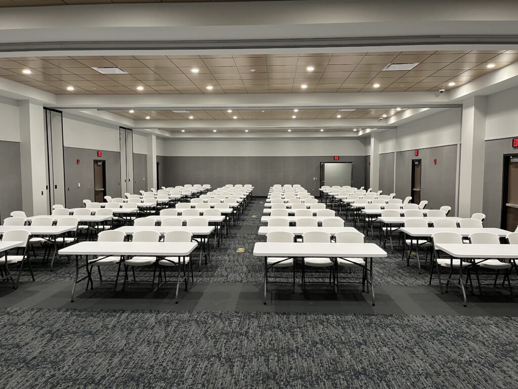 Ballroom setup of seating.